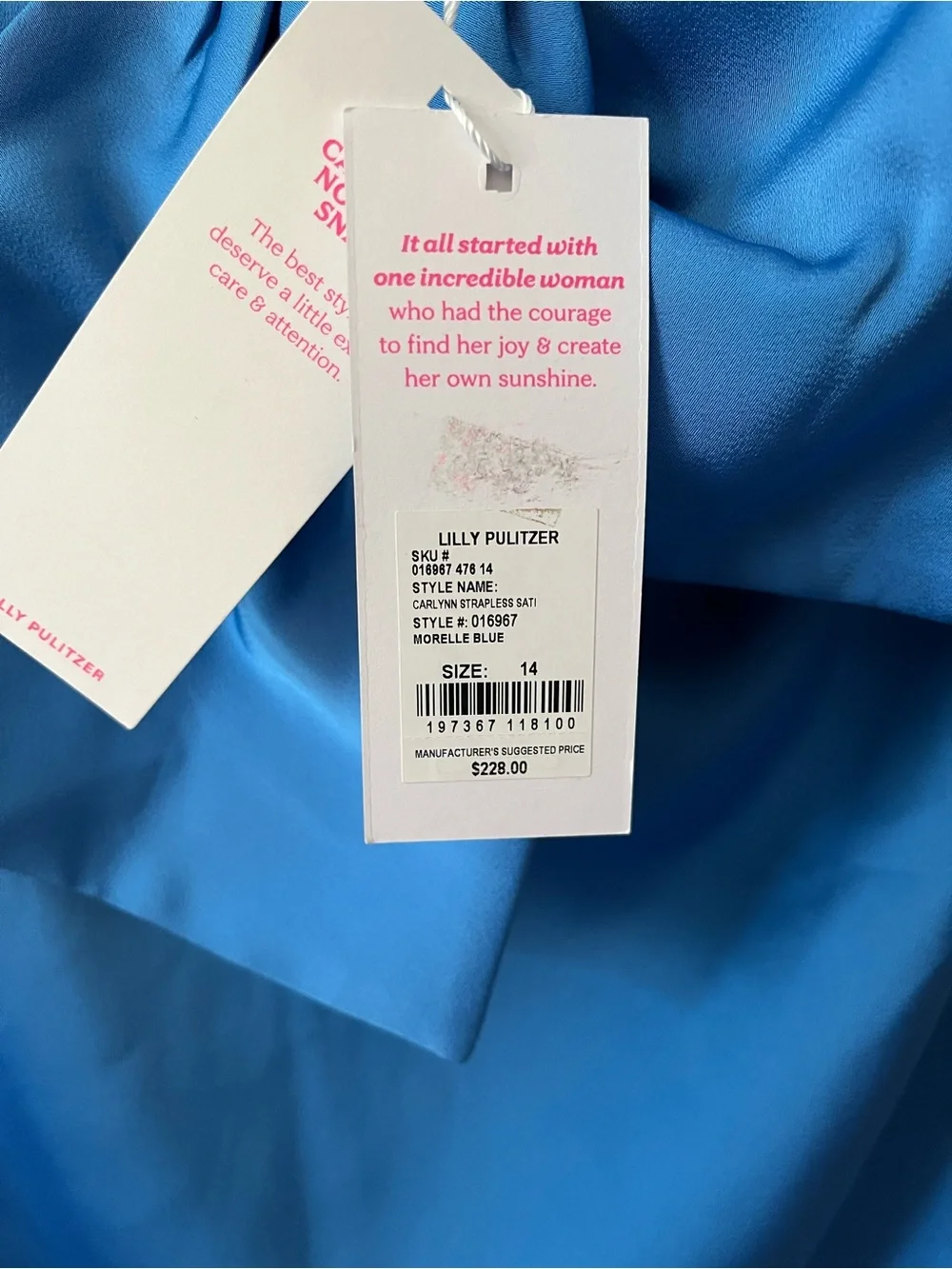 NWT Lilly Pulitzer Carlynn Strapless Satin Bow Dress Sz 14 - Picture 8 of 11